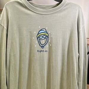 Life Is Good Olive Green Long Sleeve Tee